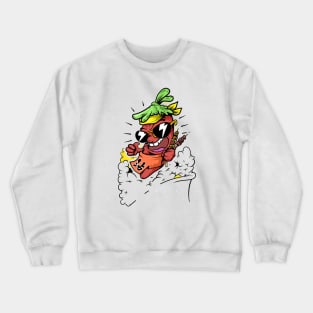 Dope flashing pepper character illustration Crewneck Sweatshirt